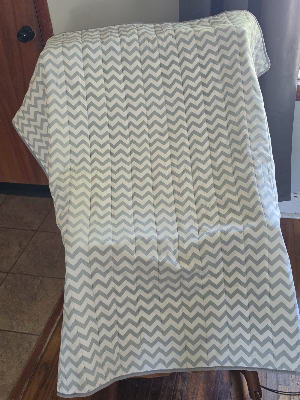 Gray Chevron Baby Mat